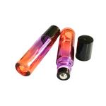Glassflaske roll-on (rollerflaske) m/sort innsats 10 ml gradient lilla-oransje, 2-pakning