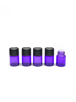 Glassflasker med dråpeteller 2 ml, lilla, 5-pakning